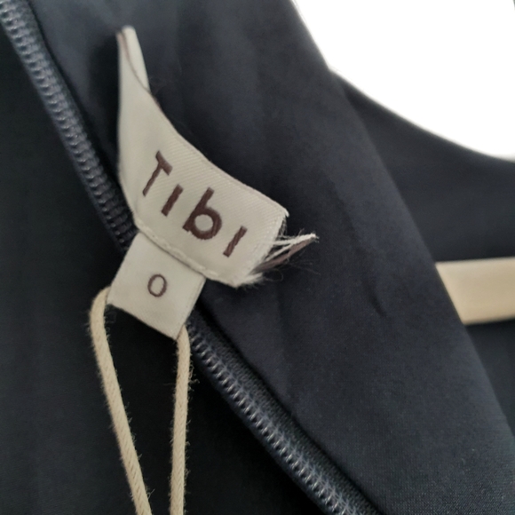 Tibi Navy Neck Tie Retro 100% Silk Shift Dress - Picture 8 of 8